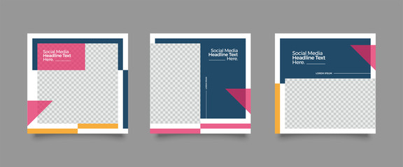 Editable Post Template Social Media Banners for Digital Marketing. Promotion Brand Fashion. Stories. Streaming. Vector Illustration - Vector