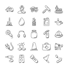  Collection of Industrial Doodle Vector Icons