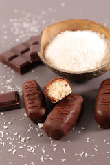 chocolate bar and coconut powder- homemade bounty