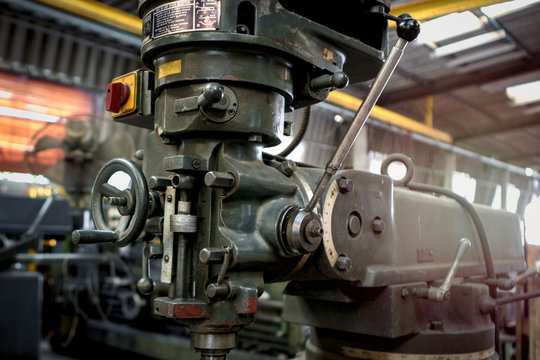 Equipment and mechanical device at factory, manufacturing plant in industrial site