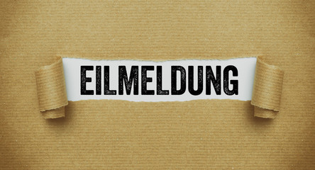 Braunes zerissesnes Papier - Eilmeldung