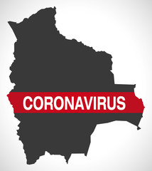 Fototapeta premium Bolivia map with Coronavirus warning illustration