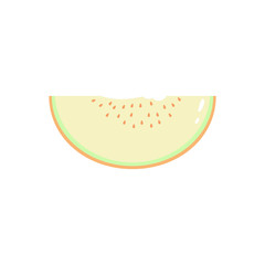 Melon slice isolated icon on a white background.
