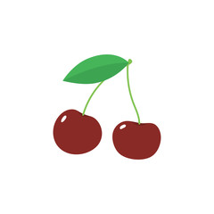Obraz premium Cherry isolated icon on a white background.