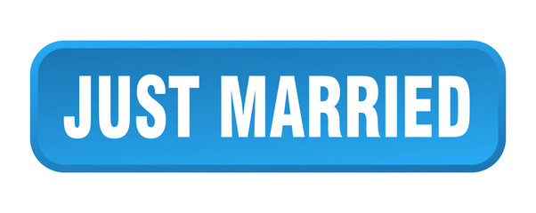 just married button. just married square 3d push button
