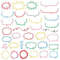 カラフルな手描き吹き出しセット 文字あり Wall Mural Takahashi