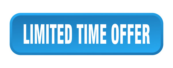 limited time offer button. limited time offer square 3d push button