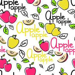  seamless pattern. fruit apples. healthy and organic foods