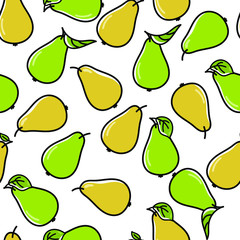  seamless pattern. pear fruit. healthy and organic foods