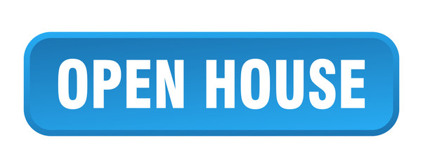 open house button. open house square 3d push button