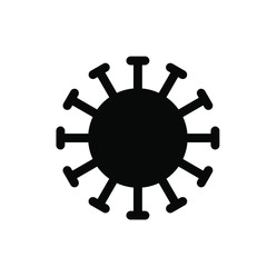 Obraz premium Coronavirus vector isolated on white. Bacteria Icon. Flat coronavirus bacteria icon for sign and symbol. Virus cells vector. Coronavirus bacteria COVID-2019. Dangerous cell from China, vector