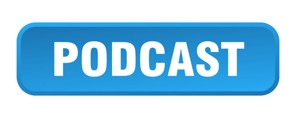 podcast button. podcast square 3d push button