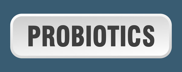 probiotics button. probiotics square 3d push button