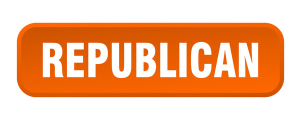 republican button. republican square 3d push button