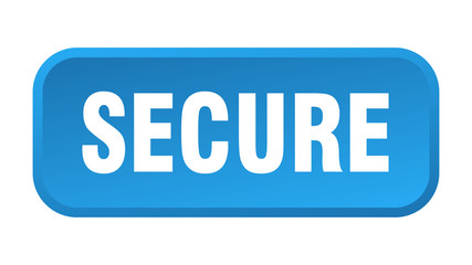 secure button. secure square 3d push button