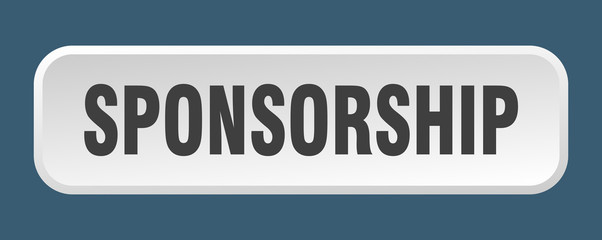 sponsorship button. sponsorship square 3d push button