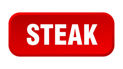 steak button. steak square 3d push button