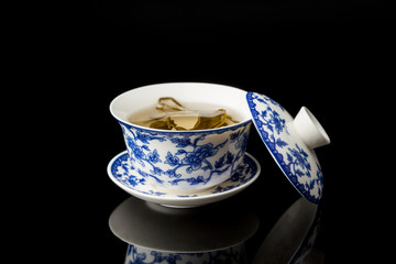 Blue and white porcelain tea set