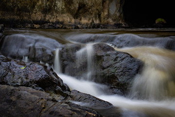 Rocks and flowing water in creek