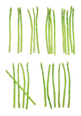 Fresh green asparagus isolated on white, With clipping path.