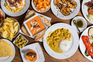 different Spanish tapas foods