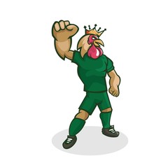 Rooster cartoon mascot design with modern illustration concept style for sport team
