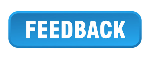 feedback button. feedback square 3d push button
