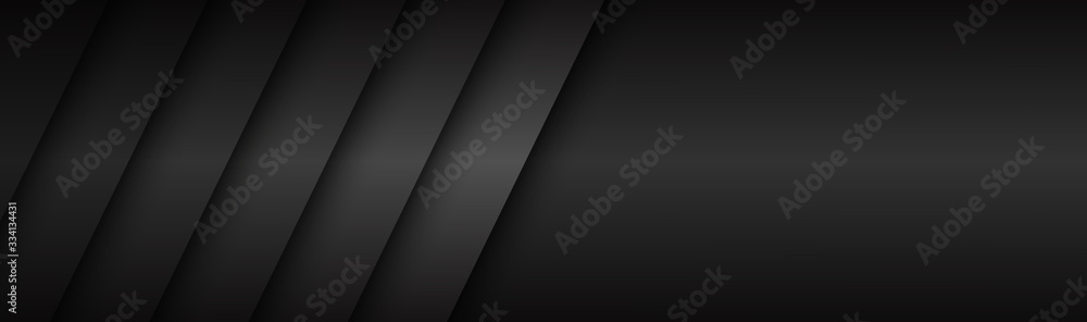 Wall mural abstract dark black and grey modern material header. technology banner. vector abstract widescreen b