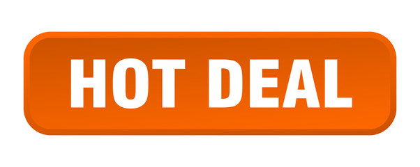hot deal button. hot deal square 3d push button