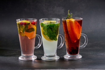 winter drinks with herbs and fruits