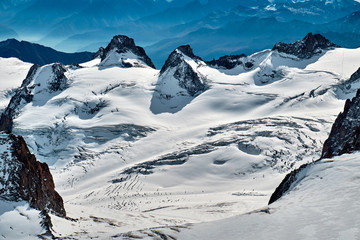 Landscape of the Mont Blanc massif. Chamonix, France.