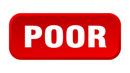 poor button. poor square 3d push button