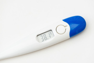 Detail of a thermometer with different temperatures