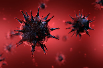 Viren vor rotem Hintergrund - obrazy, fototapety, plakaty