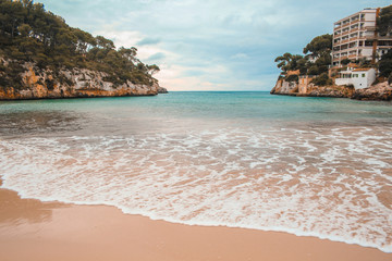 Cala Santanyi - beautiful empty beach during low season in Santanyi, Mallorca, Spain