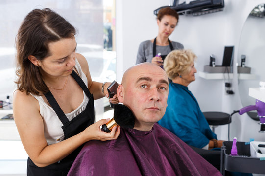 Male client in barber salon