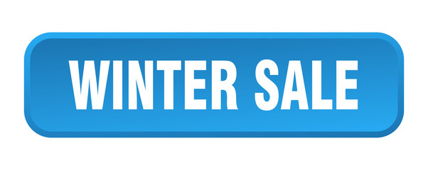 winter sale button. winter sale square 3d push button
