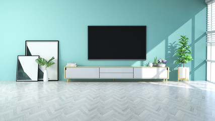 Indoor simple living room TV wall