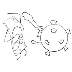 Coronavirus versus Economy. Concept of the global economic crisis. Vector illustration 