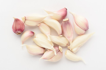 Onion slices with husk Isolated on a white background