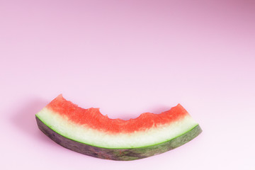 Pieces of fresh Watermelon on pink background