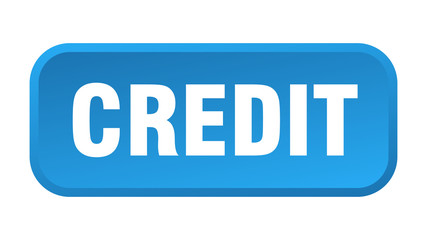 credit button. credit square 3d push button