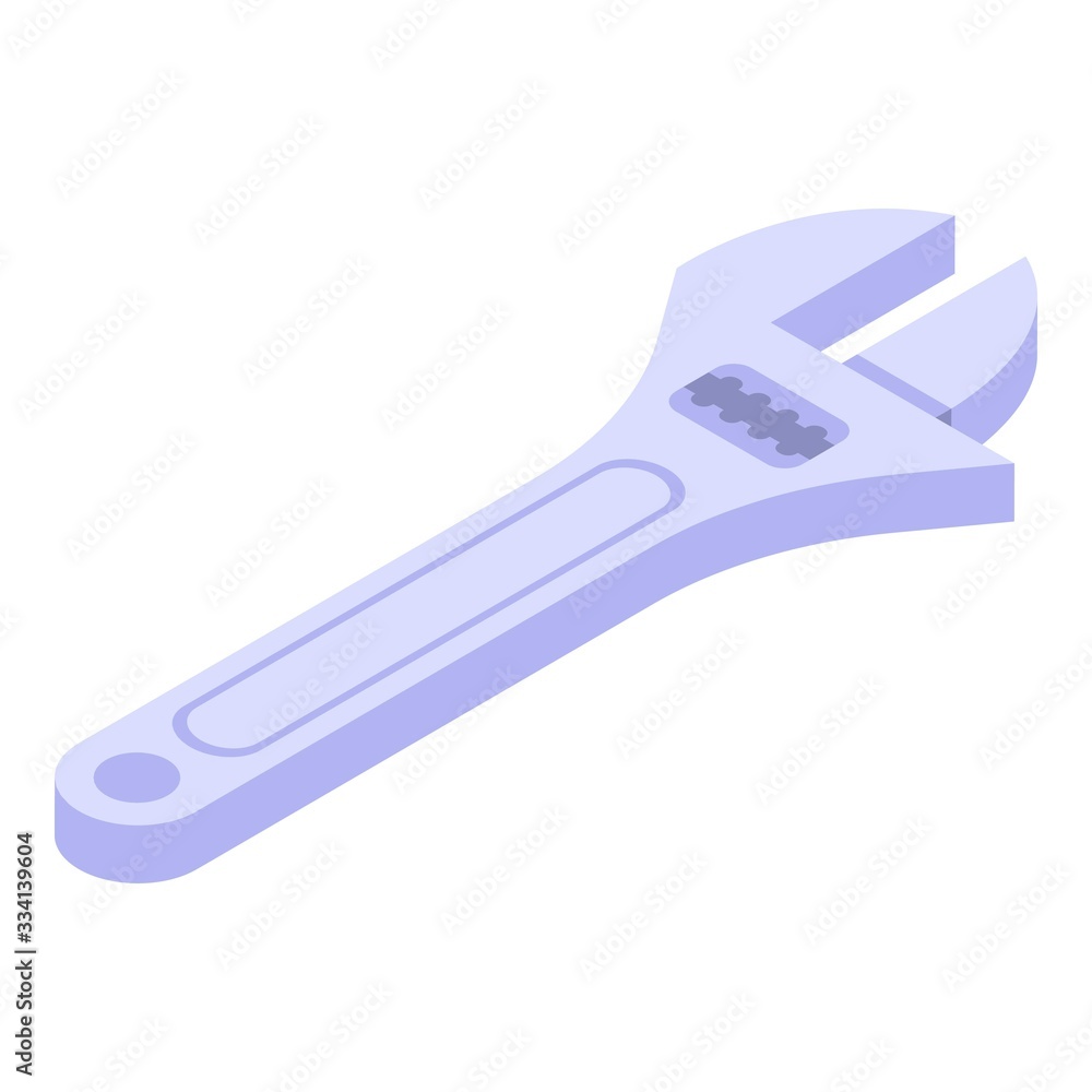 Poster adjustable wrench icon. isometric of adjustable wrench vector icon for web design isolated on white 