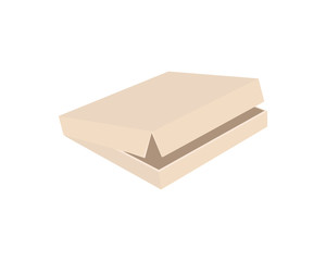 Vector illustration of a cardboard box for pizza isolated on white background.