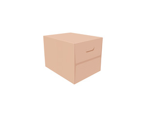 Vector illustration of a cardboard box for containers on a white background.