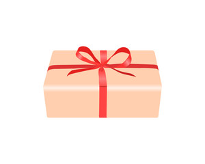 Vector illustration of gift box with ribbon.