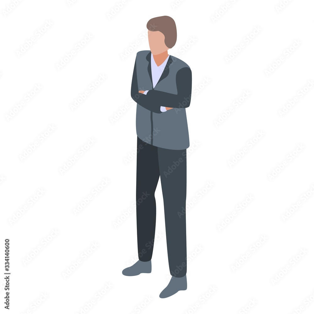 Poster office manager icon. isometric of office manager vector icon for web design isolated on white backgr