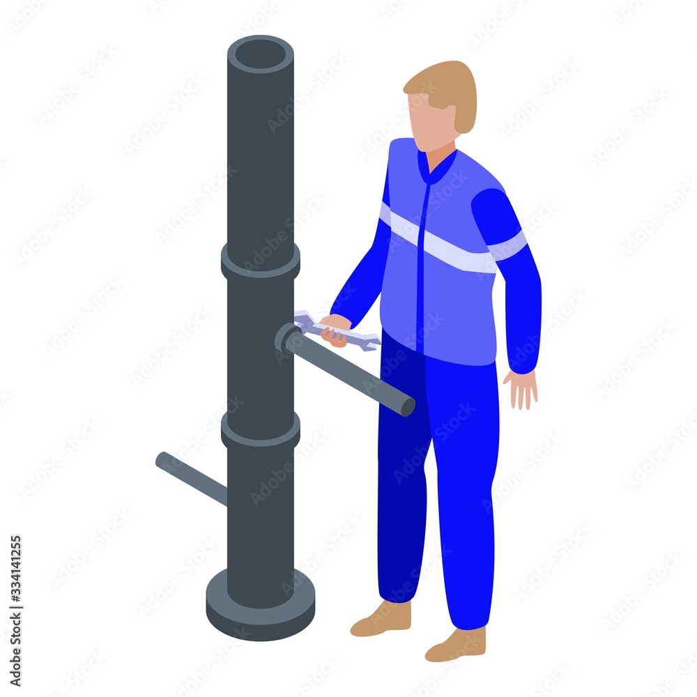 Poster plumber man icon. isometric of plumber man vector icon for web design isolated on white background