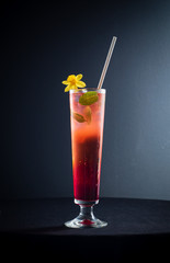 creative cocktail on the dark background