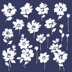 Flower vector illustration material abstract beautifully,